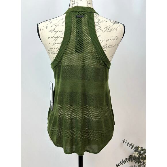 MPG Sport Halter Sleeveless Partial See Through Tank Top Allude S - Picture 7 of 11